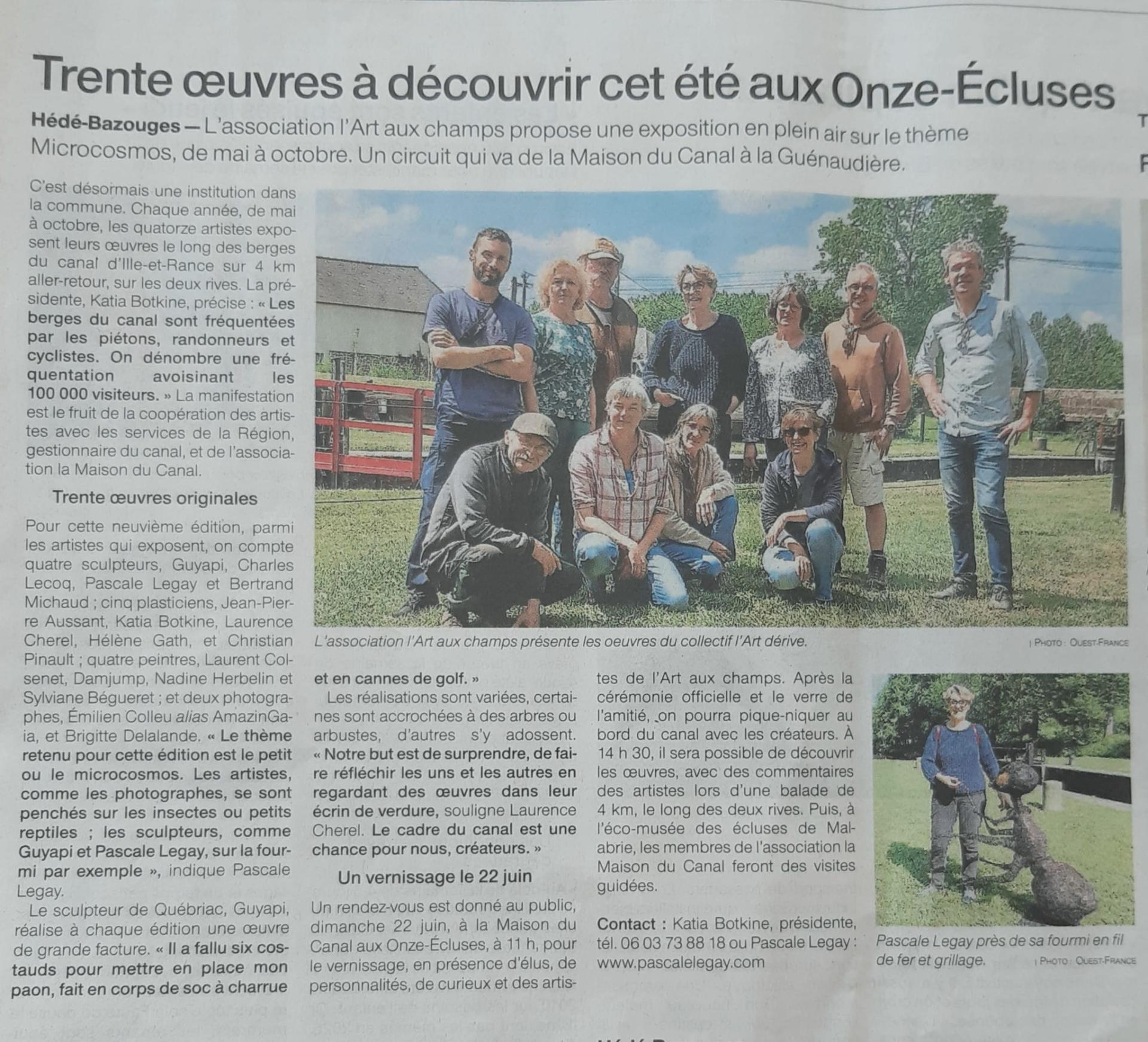 Article ouest france installation art derive